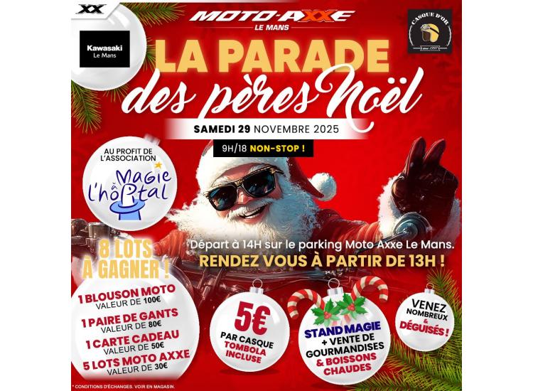 La parade des Pères Noël chez Kawasaki Le Mans !